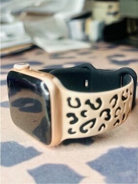 Leopard Apple Watch Band 38 40 Blush Pink Silicone Strap NEW